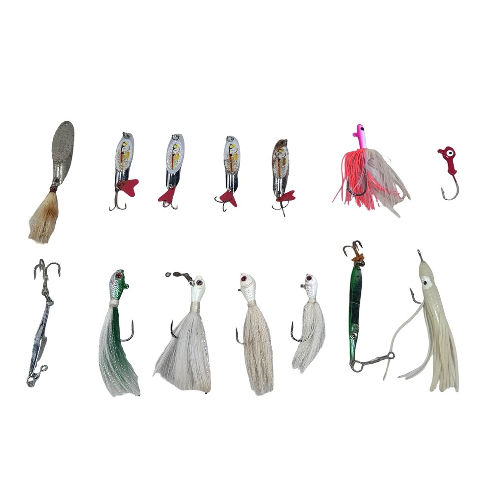 Vintage Acme Kastmaster Bucktail Jig Squid Lure Fishing Tackle Lot 14 Lures